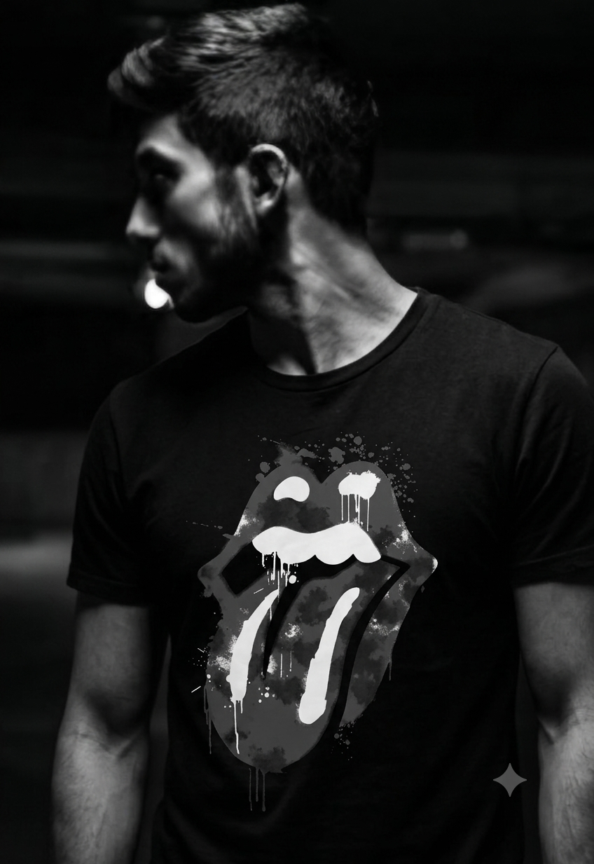 Moda masculina rock Vinil T-Shirt — camiseta