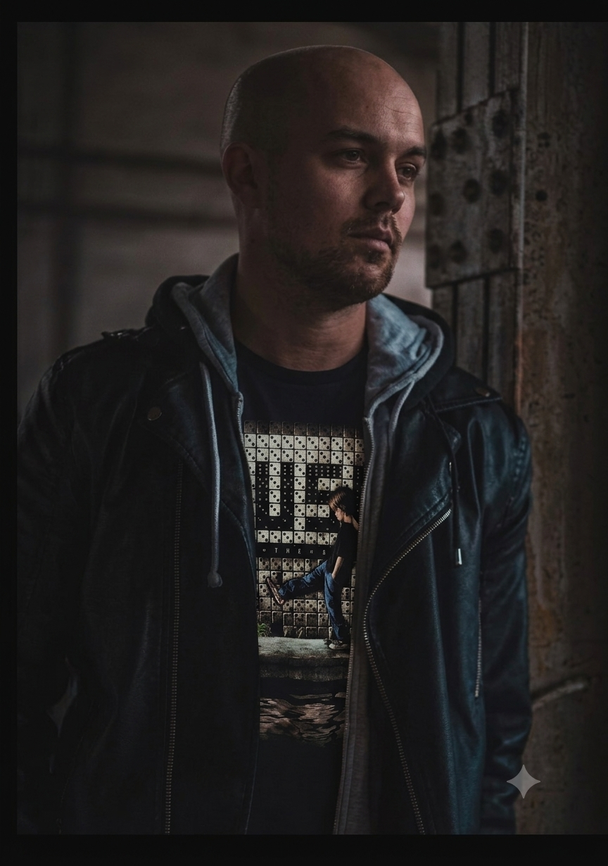 Moda masculina rock Vinil T-Shirt — jaqueta